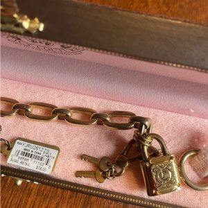 Vintage Juicy Couture charm bracelet with lock and key